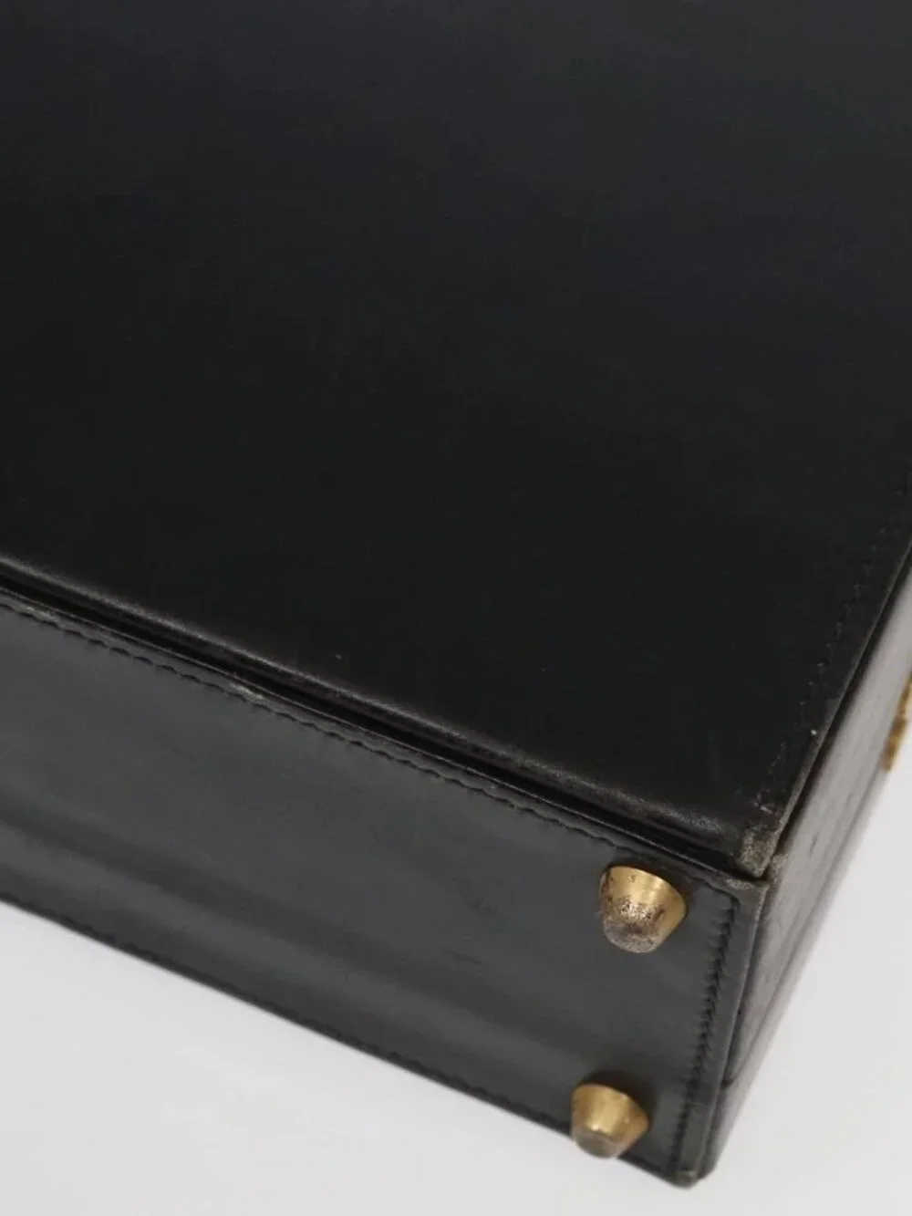 GUCCI Business Bag Leather Black Auth 93060